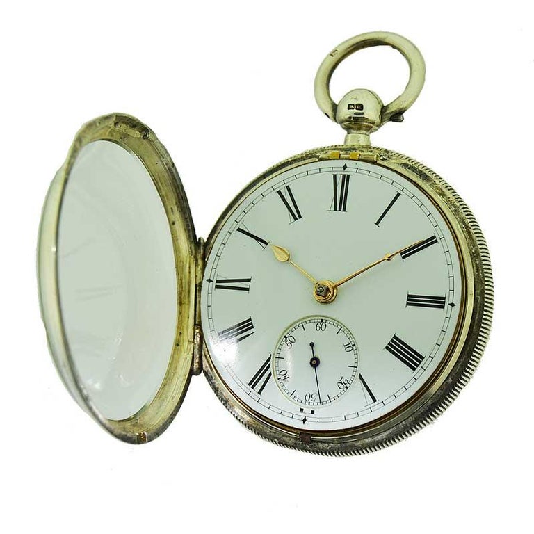 English Keywind Lever Escapement Silver Open Face Pocket Watch, circa