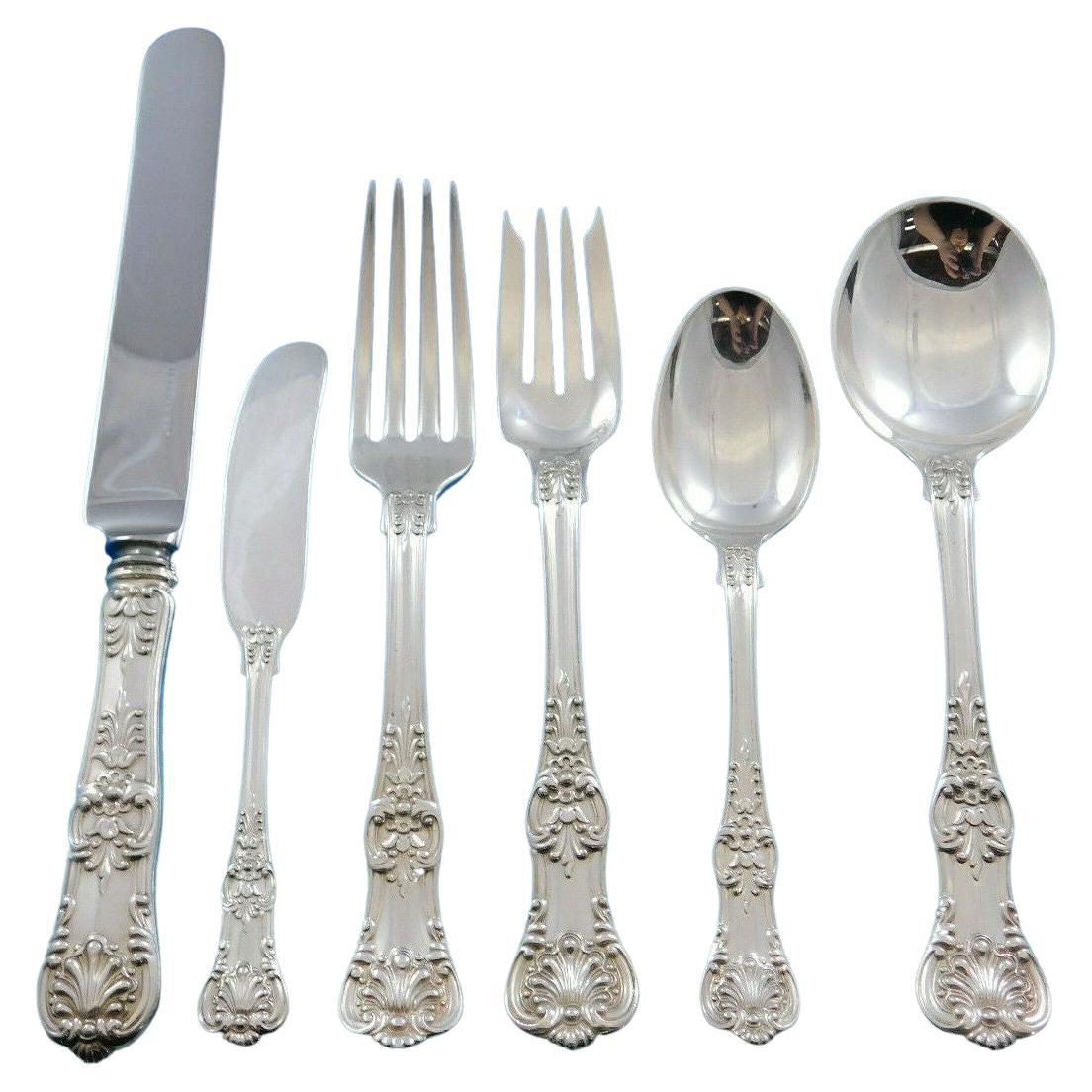 English King by Tiffany and Co. Sterling Silver Flatware Set 12 Service 74 Pcs
