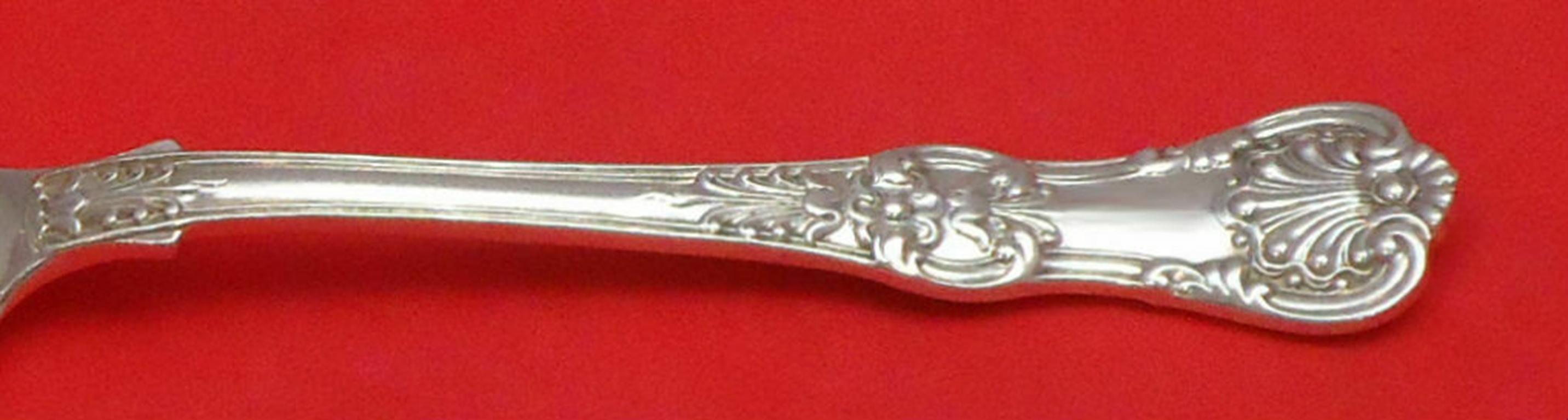 Sterlingsilber 3-Zinken-Gebäckgabel 2-Loch gewellt, 6 1/2