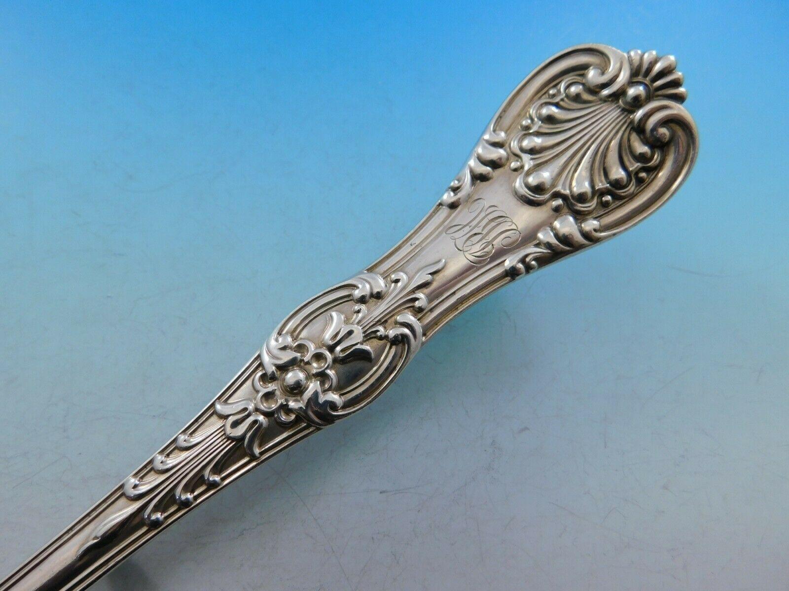 English King by Tiffany & Co Sterling Silver Stuffing Spoon with Button In Excellent Condition In Big Bend, WI