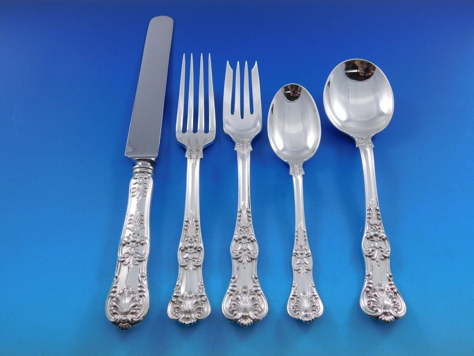 English King by Tiffany & Co. Sterling Silver Flatware Set 12 Service 60 piece For Sale 2