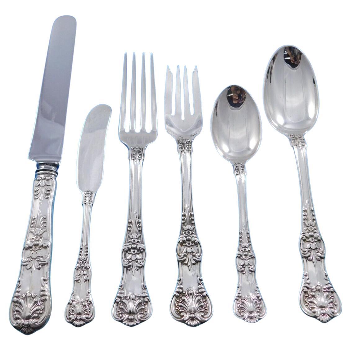 English King by Tiffany & Co Sterling Silver Flatware Set 12 Service 74 pieces