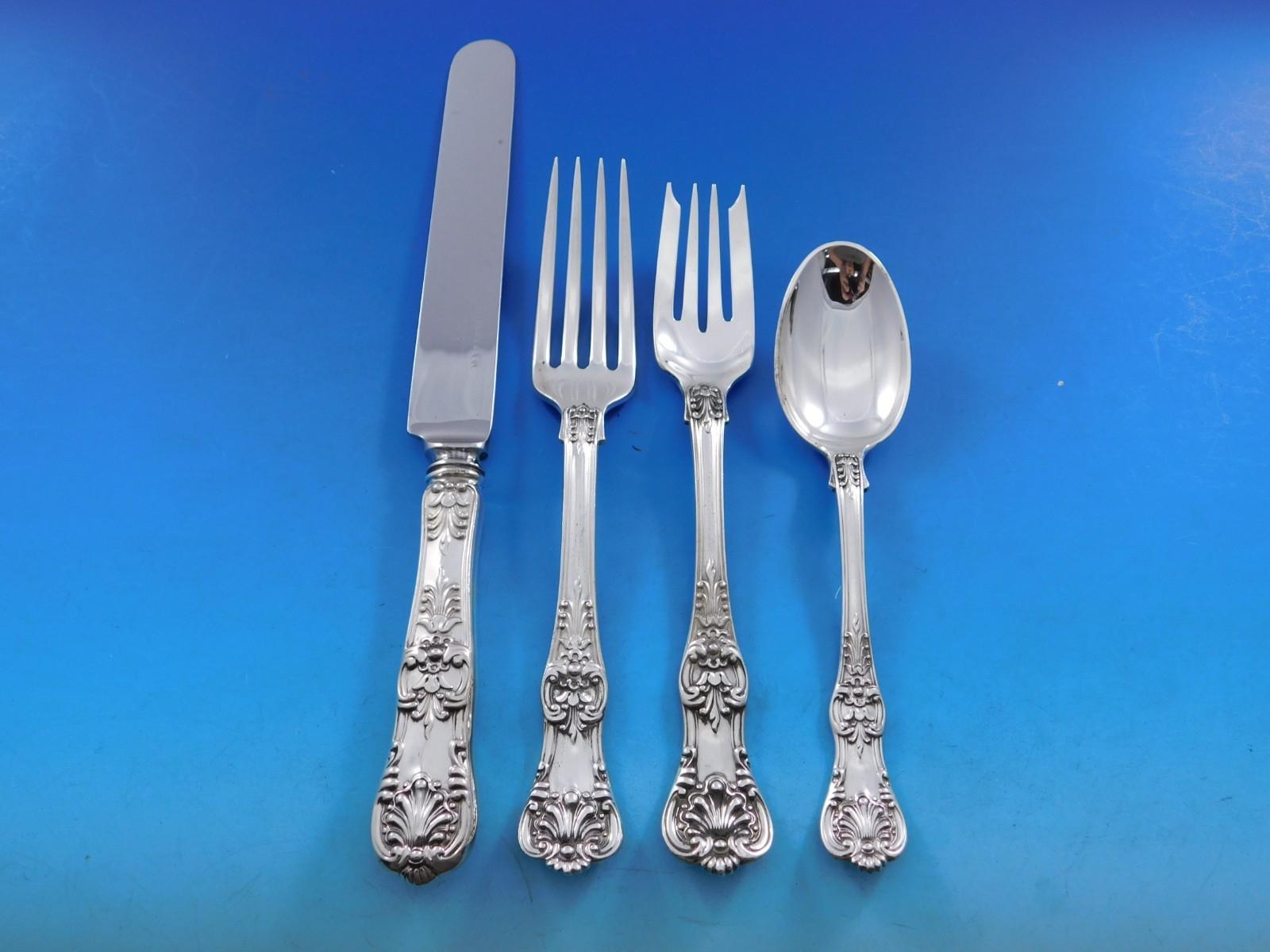 Set di posate in argento Sterling King by Tiffany & Co. 12 Servizio 77 pezzi in vendita 5