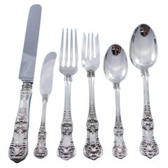 English King by Tiffany & Co Sterling Silver Flatware Set 12 Service 77 pieces