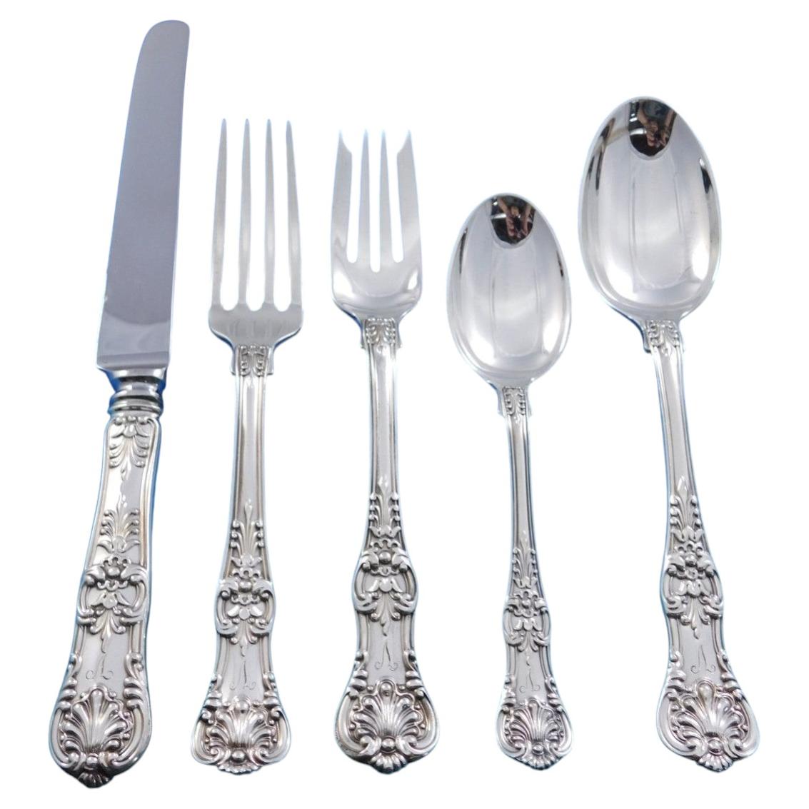 Pre-owned Tiffany & Co English King By Sterling Silver Flatware Set 8 Service 48 Pieces