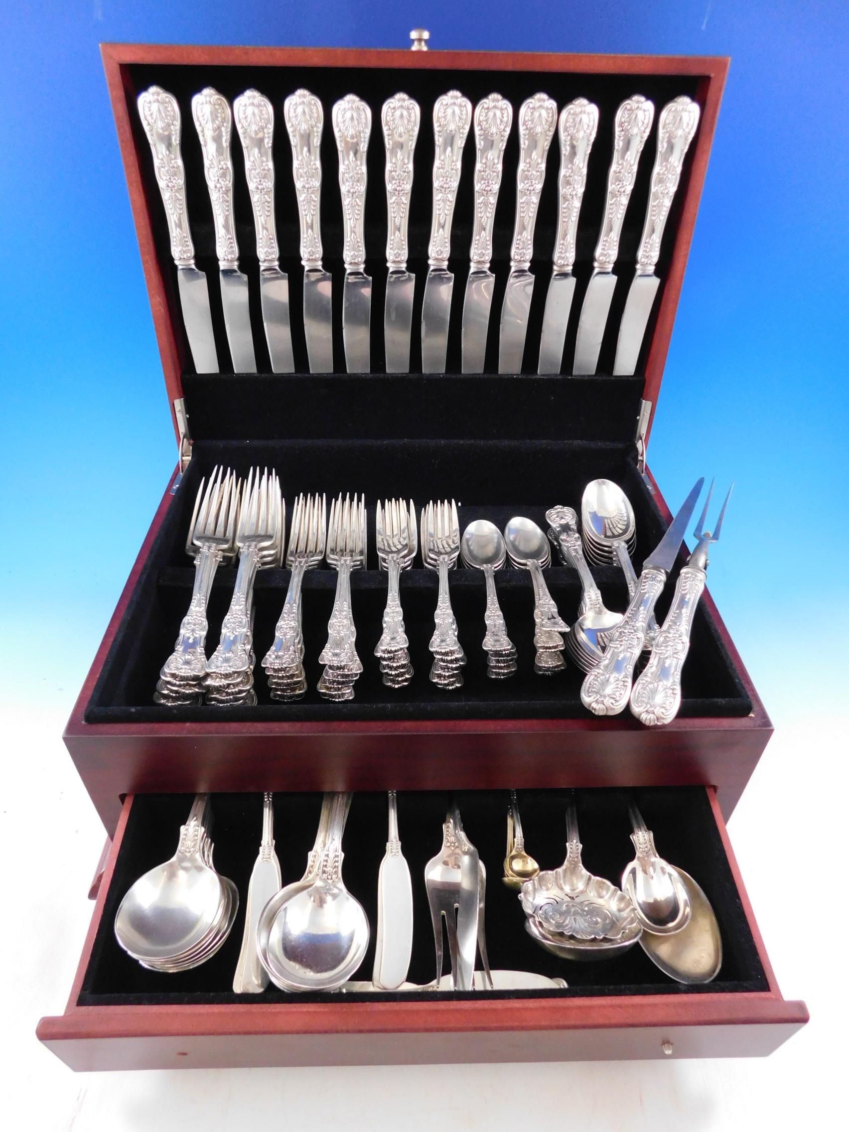English King (c. 1885)
Patterns similar to our English King were first used in France and England late in the eighteenth century and have remained among the most popular styles for>flatware today, in both Europe and America. Tiffany & Co. first made