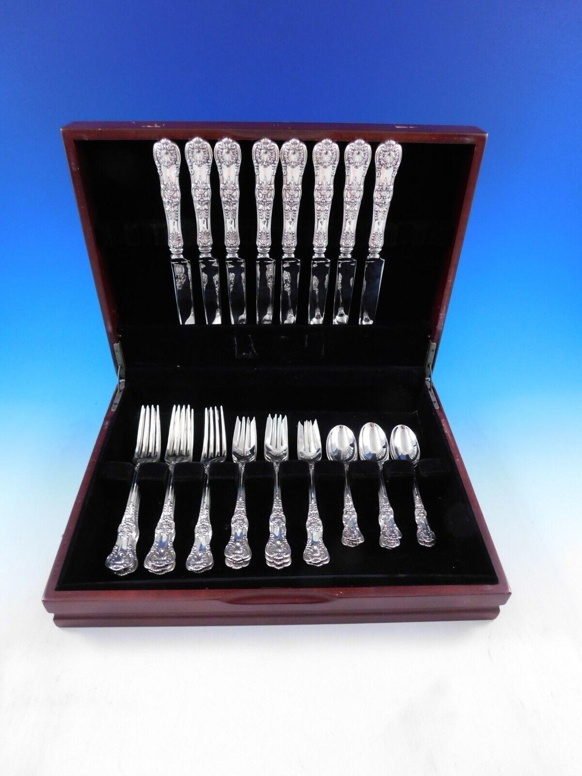 Juego de Cubiertos de Plata de Ley English King by Tiffany & Co Servicio de Cena de 32 piezas Plata esterlina en venta