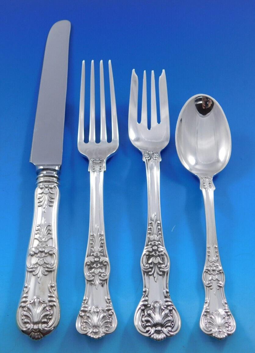 Juego de Cubiertos de Plata de Ley English King by Tiffany & Co Servicio de Cena 69 uds. en Excelente estado para la venta en Big Bend, WI