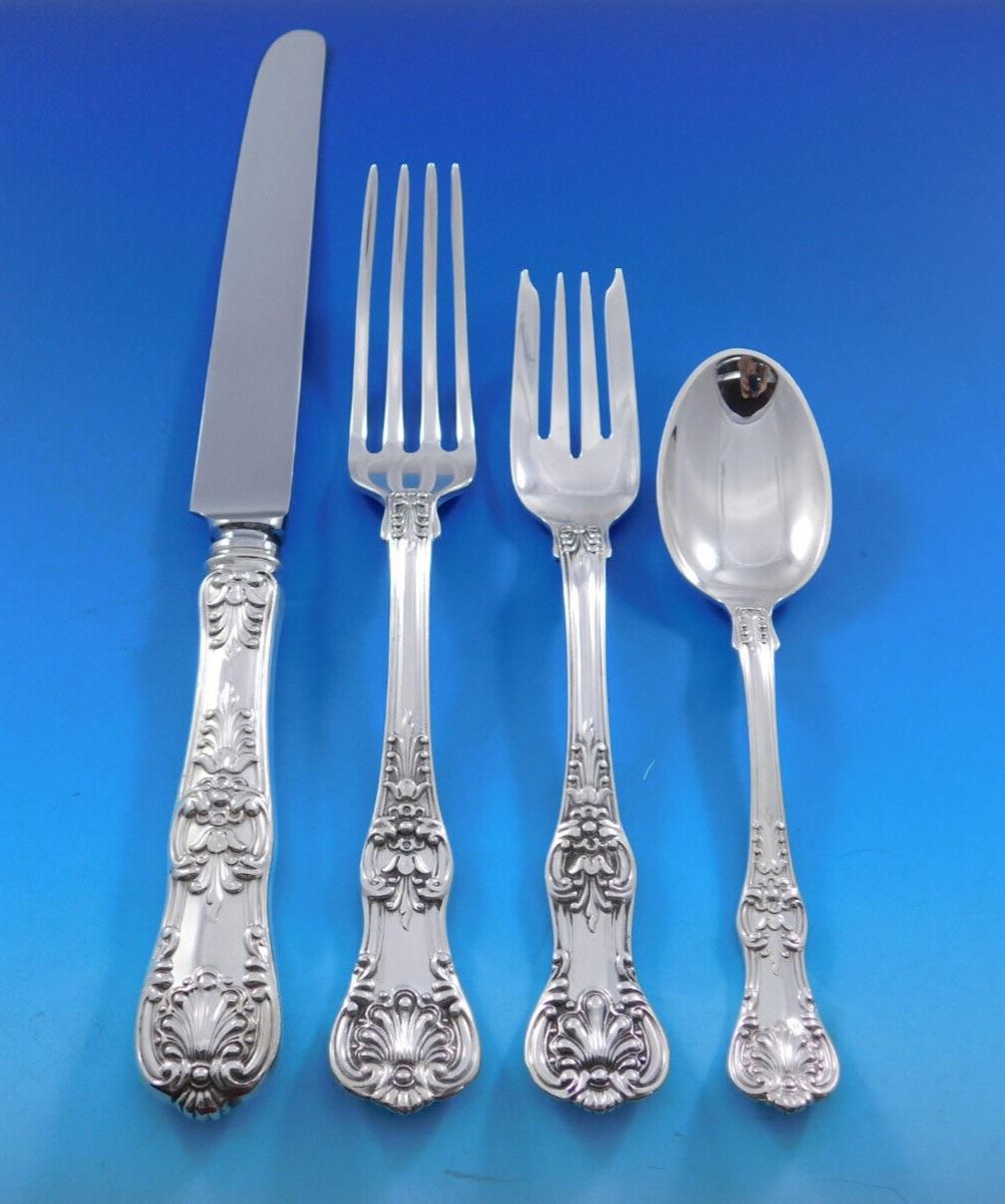English King by Tiffany & Co, 69-teiliges Tafelbesteck aus Sterlingsilber, Dinner im Angebot 8