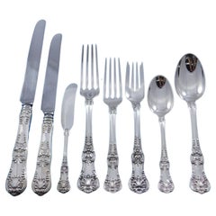 Service d'argenterie sterling English King par Tiffany & Co, 69 pièces