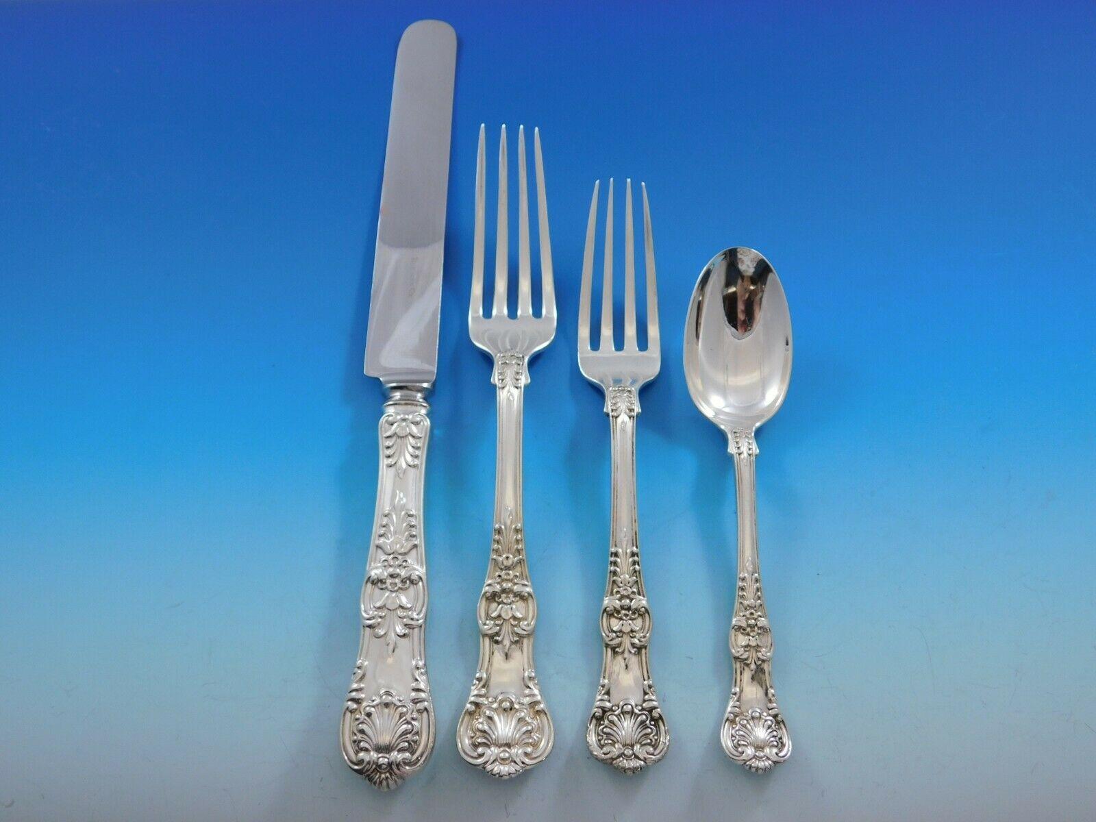 English King by Tiffany Sterling Silver Flatware Set 12 Service 60 Pieces Dinner In Excellent Condition In Big Bend, WI