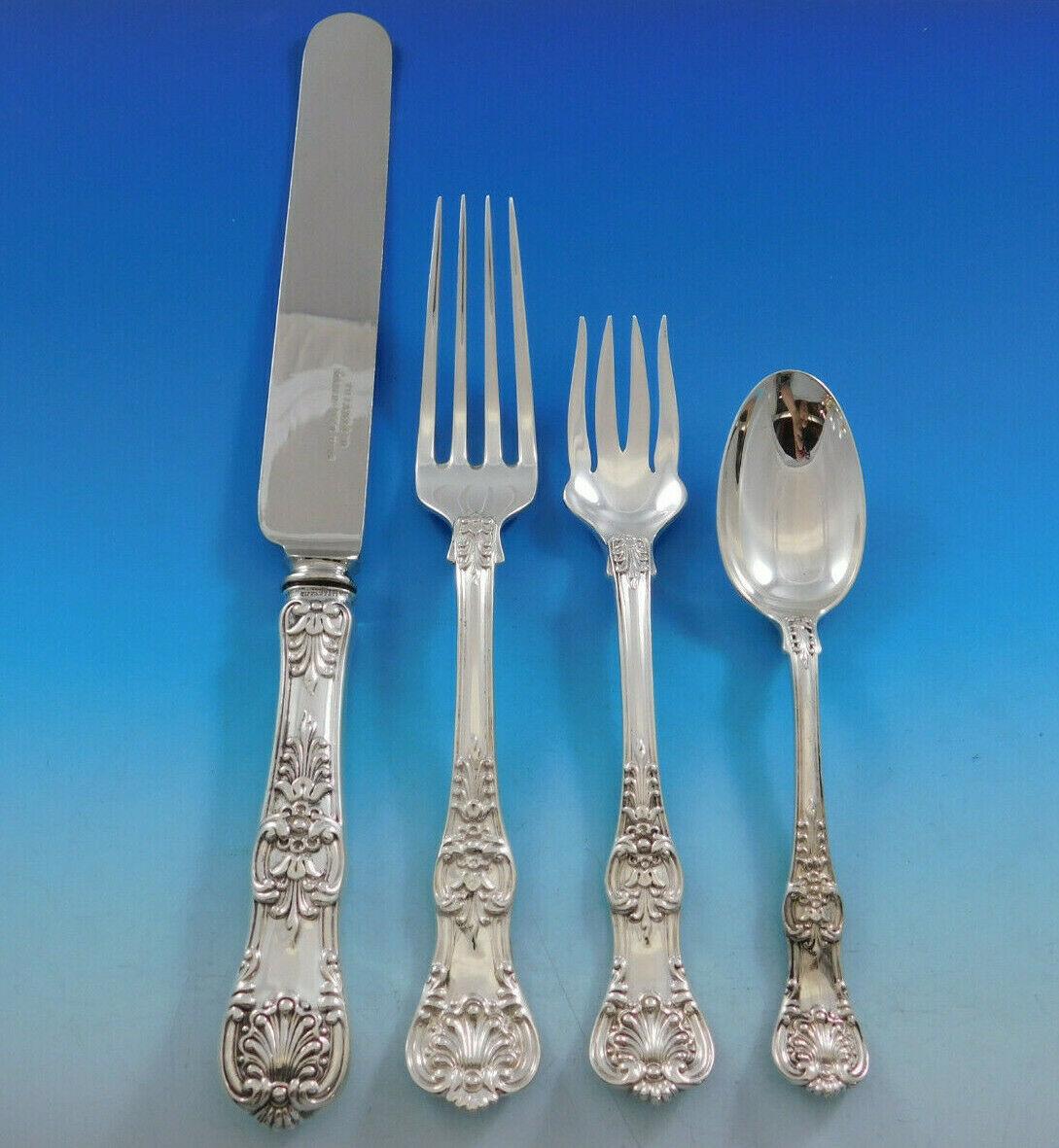 20th Century English King by Tiffany Sterling Silver Flatware Set for 8 Service 127 Pc Dinner