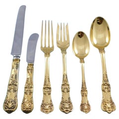 English King Gold by Tiffany & Co Sterling Silver Flatware Set 8 Service 48 pcs