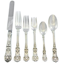 English King, Tiffany & Co. Sterling Silver Flatware Set Service 51 Pcs Dinner