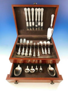 English King Tiffany Sterling Silver Flatware Set Service 51 Pcs Dinner C Mono