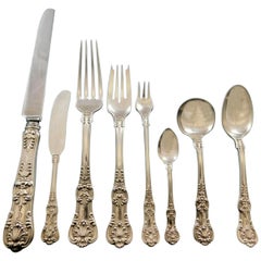 English King Tiffany Sterling Silver Flatware Set Service 51 Pcs Dinner C Mono