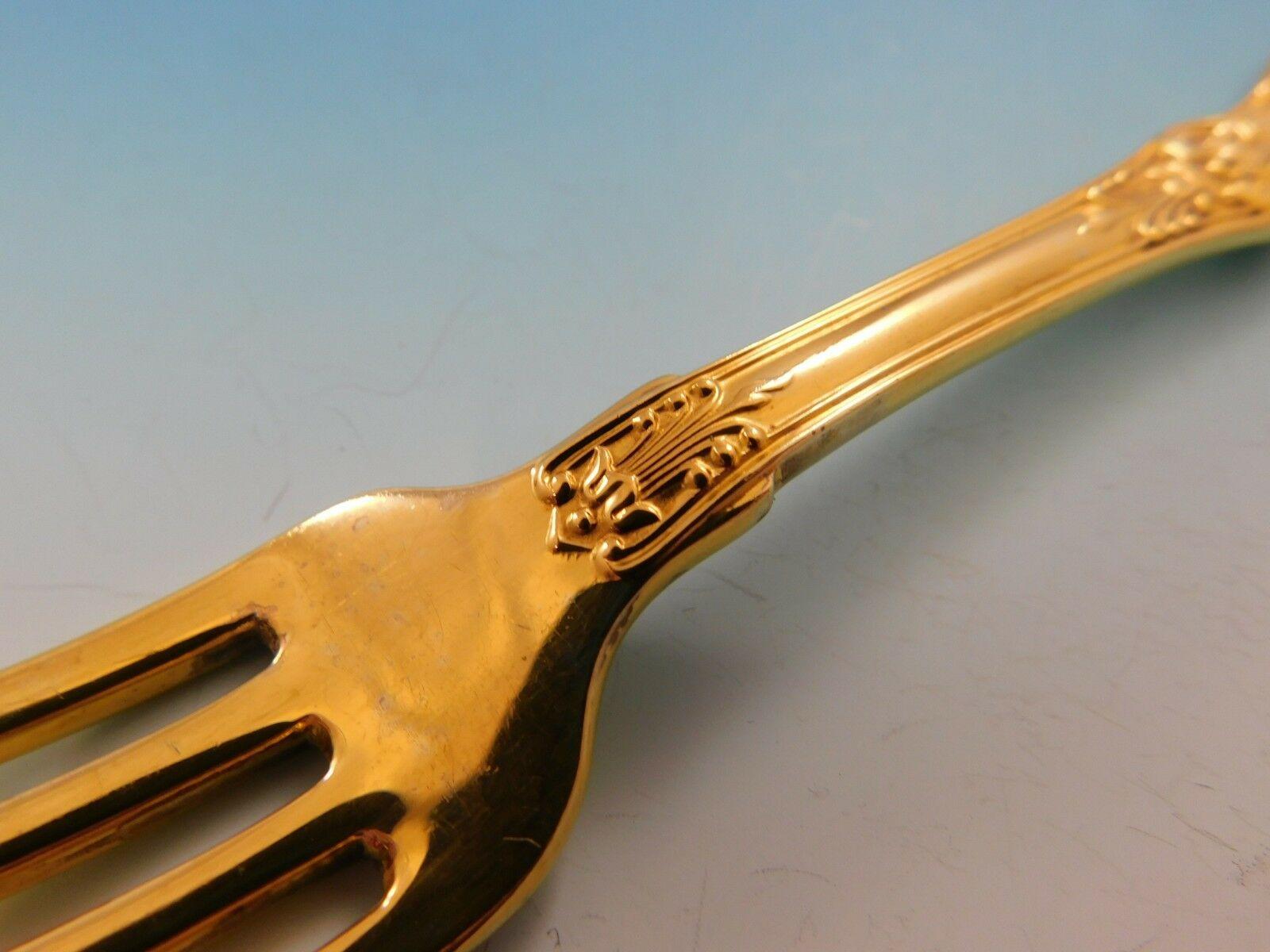 20th Century English King Vermeil by Tiffany and Co Sterling Silver Flatware Set Service Gold