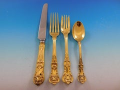 English King Vermeil by Tiffany & Co. Sterling Silver Flatware Set Service Gold