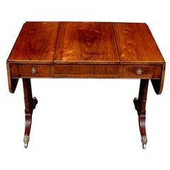 English Kings Wood Drop Leaf Library / Games Table. Circa 1780