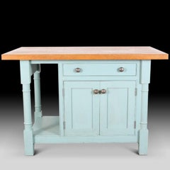 English Kitchen Island / Cabinet with Plank