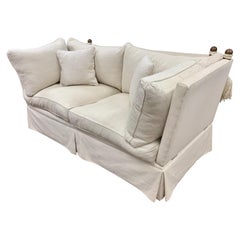 Vintage Knole Drop Down Loveseat with Brass Finials