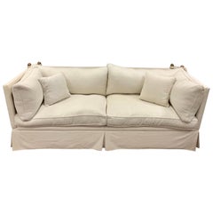 Knole Drop Down Sofa with Brass Finials