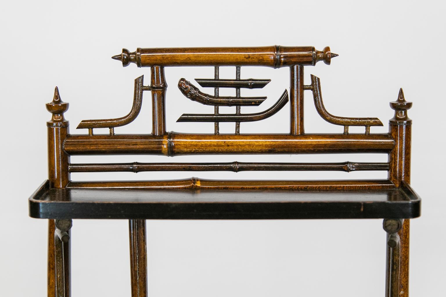 Late 19th Century English Lacquer Bamboo Display Shelf