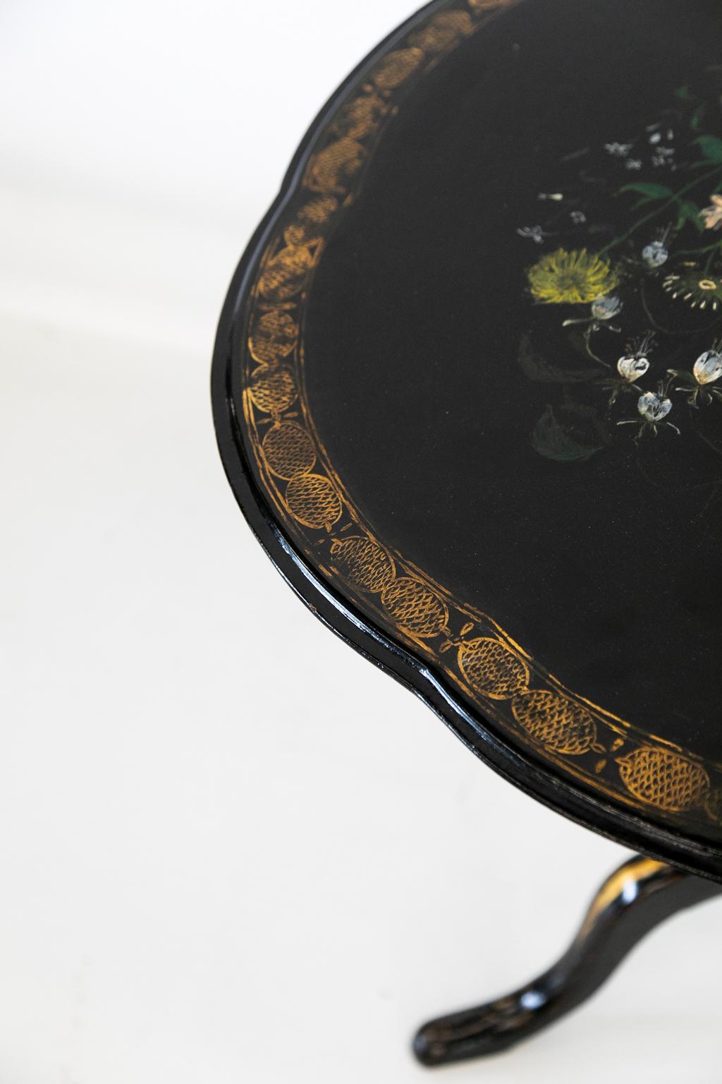 Mid-19th Century English Lacquer Tilt-Top Table