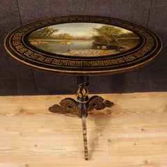 English Lacquered and Painted Side Table from the 20th Century, 1920