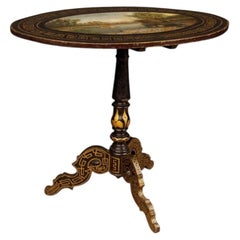 English Lacquered and Painted Side Table from the 20th Century, 1920