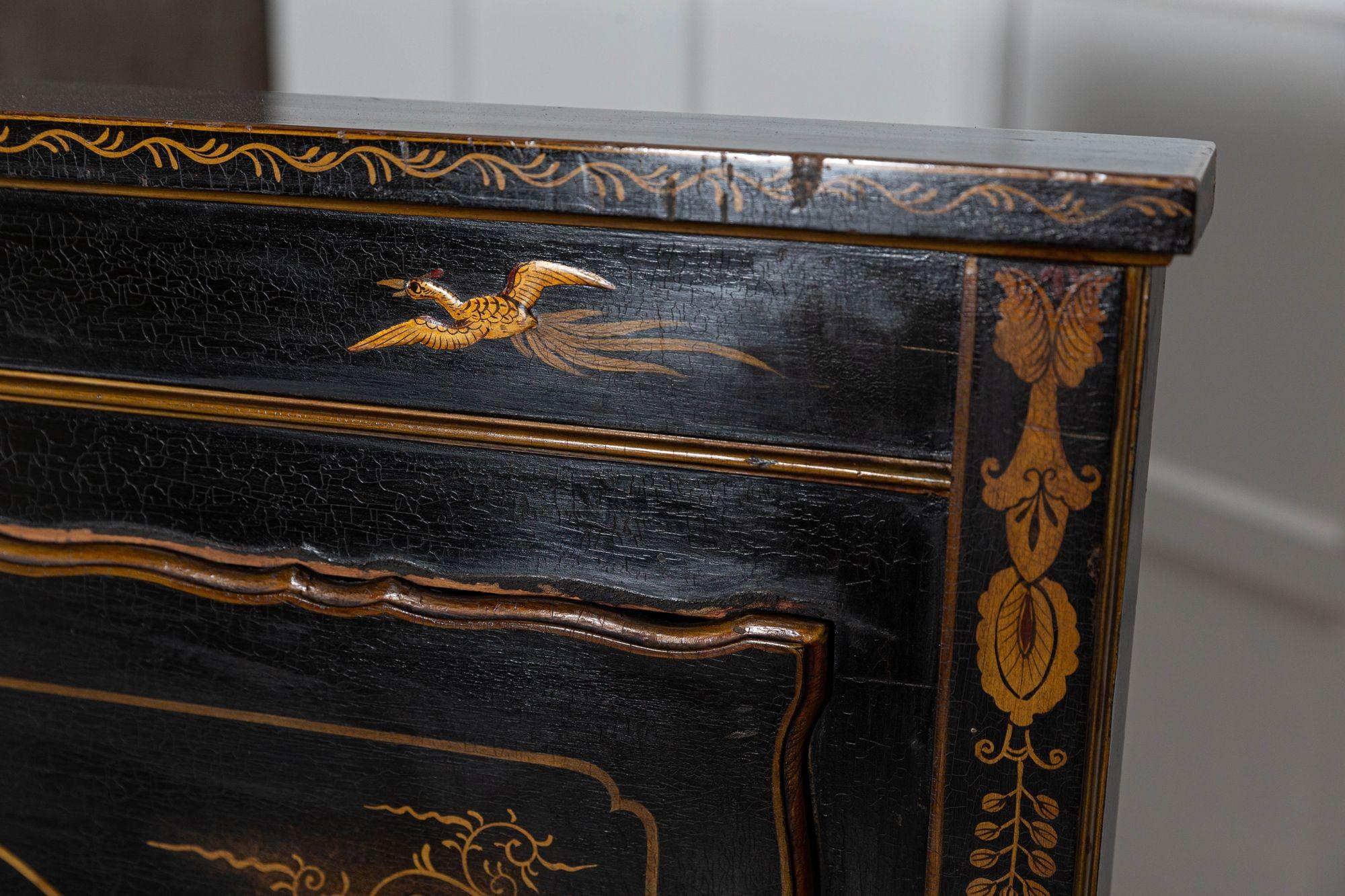 English Lacquered Chinoiserie Double Bed 3