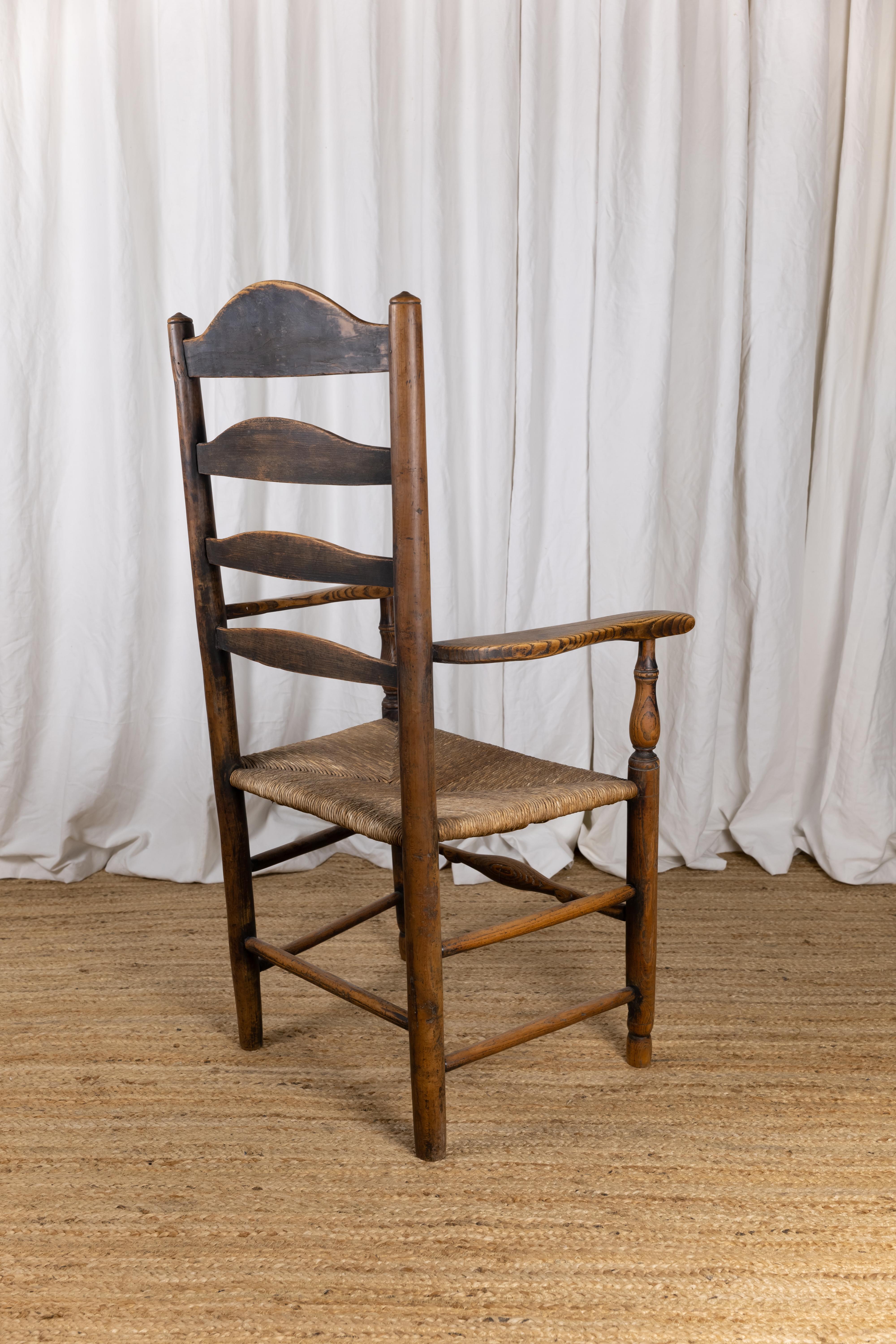 English Ladder Back Armchair, Early 19th Century In Good Condition For Sale In London, GB