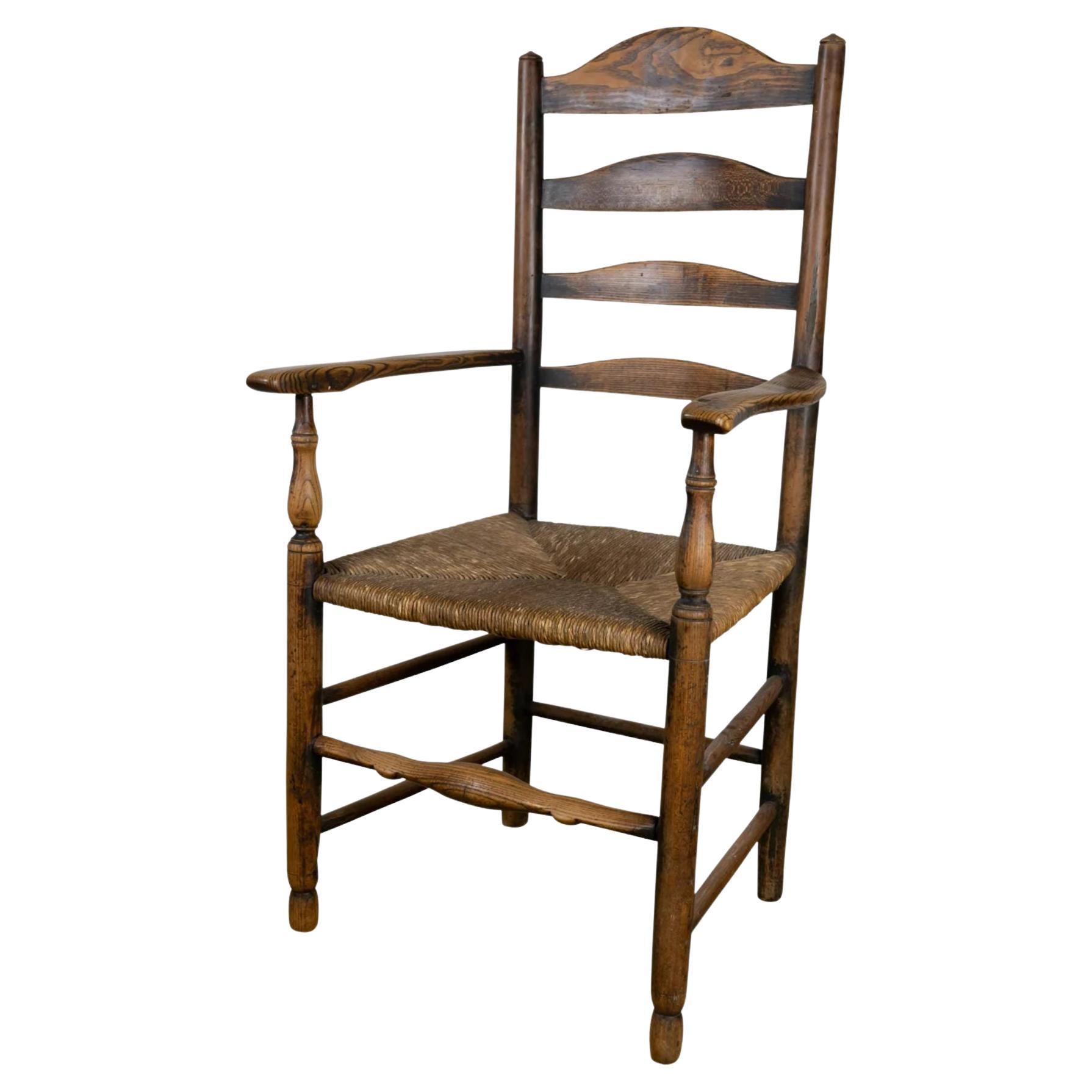English Ladder Back Armchair, Early 19th Century