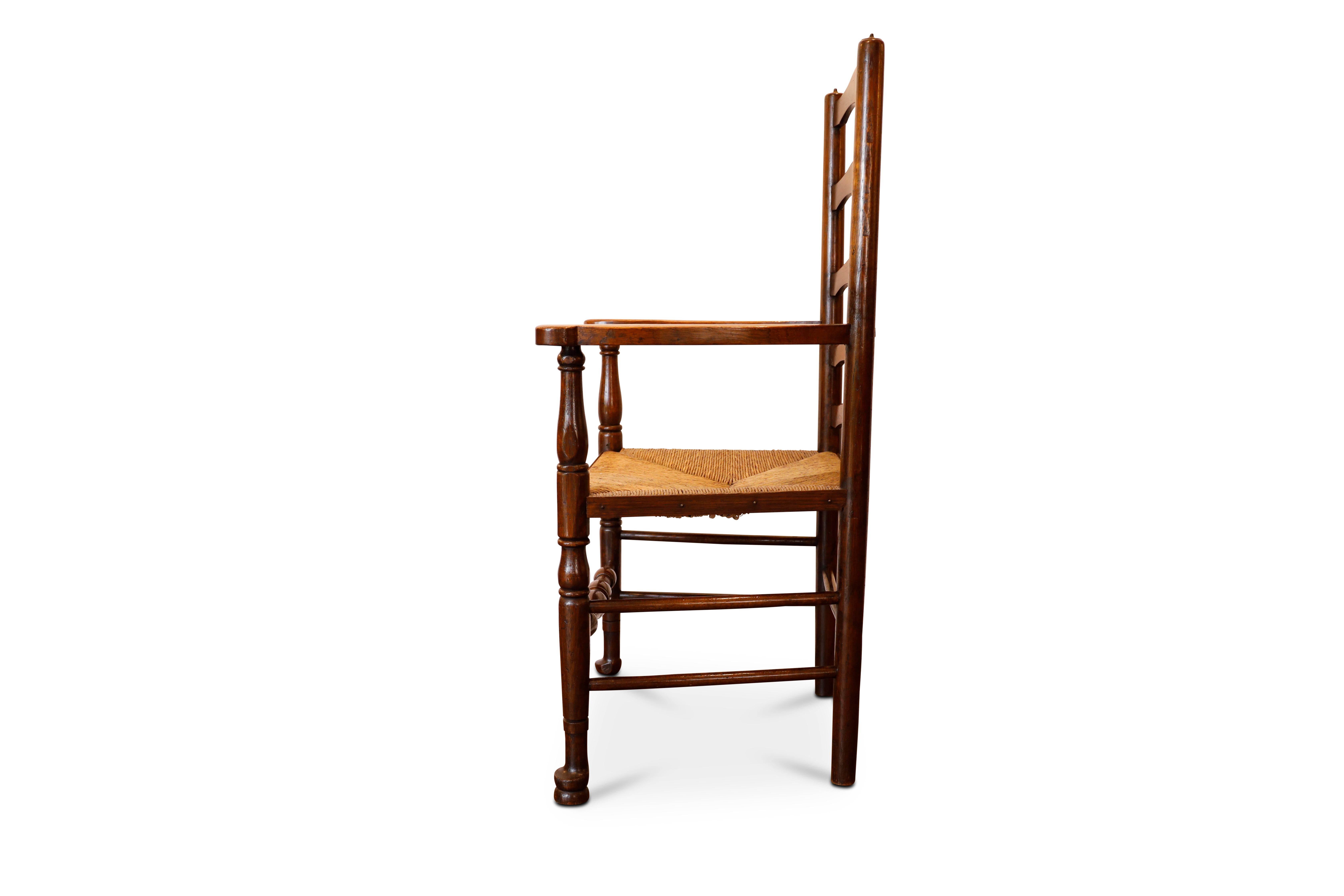 Rush English Ladder Back Chairs For Sale