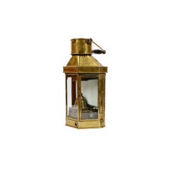 Late 19th century Antique English Nautical Lamp Signed Bulpitt, Brass and Glass