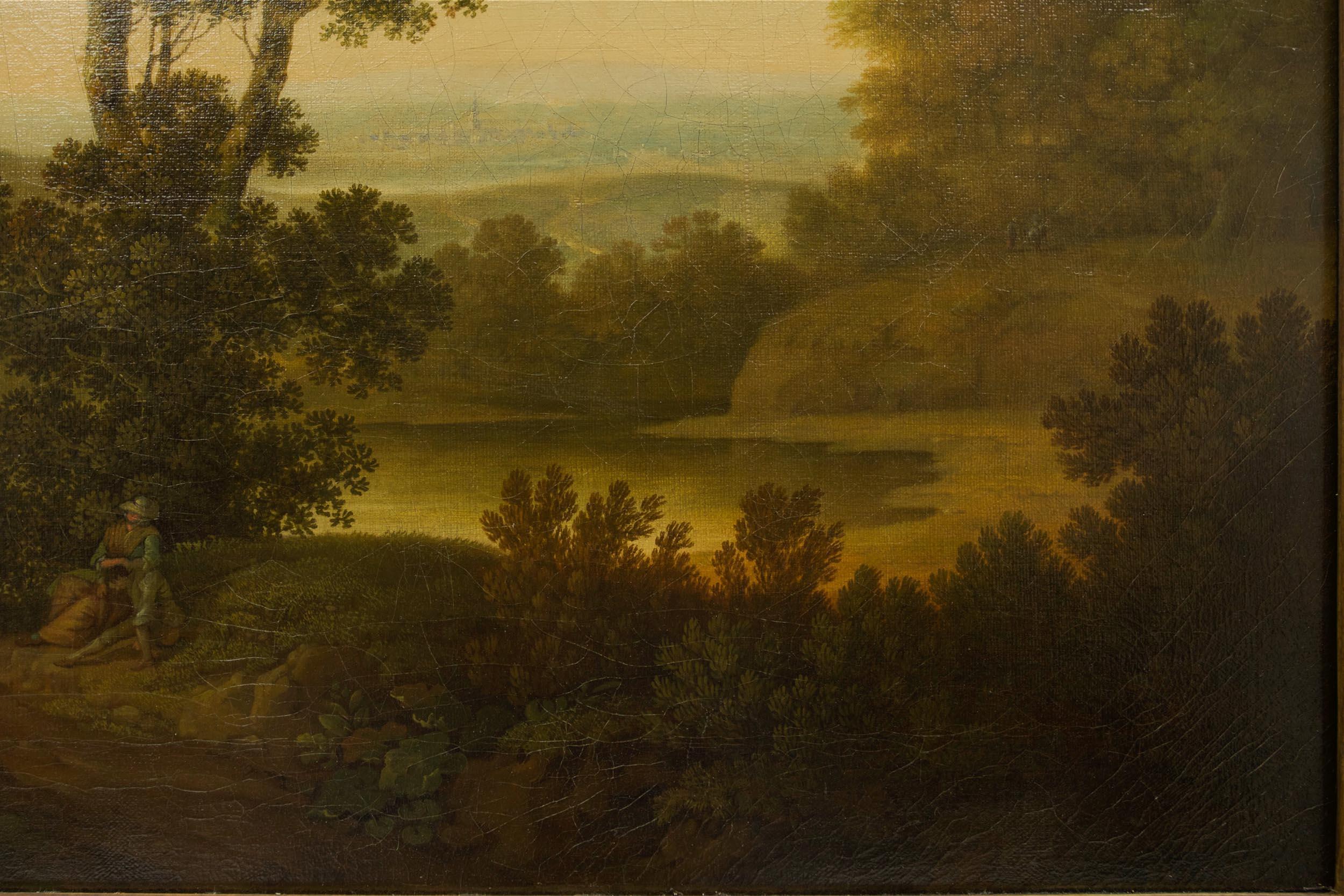 Hand-Painted English Landscape Painting of 