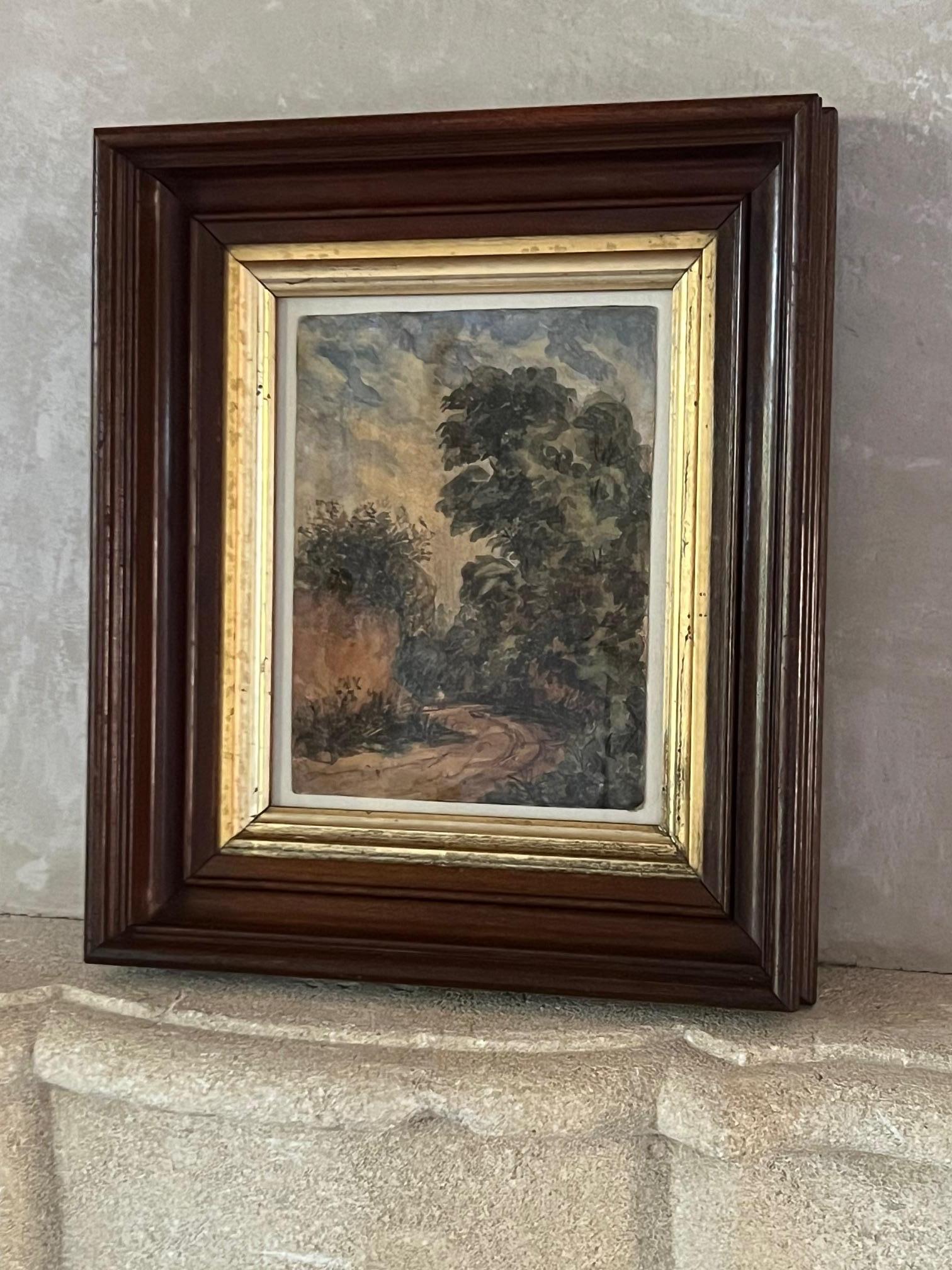Paisaje inglés Acuarela, Firmada , c. 1855 en venta 6