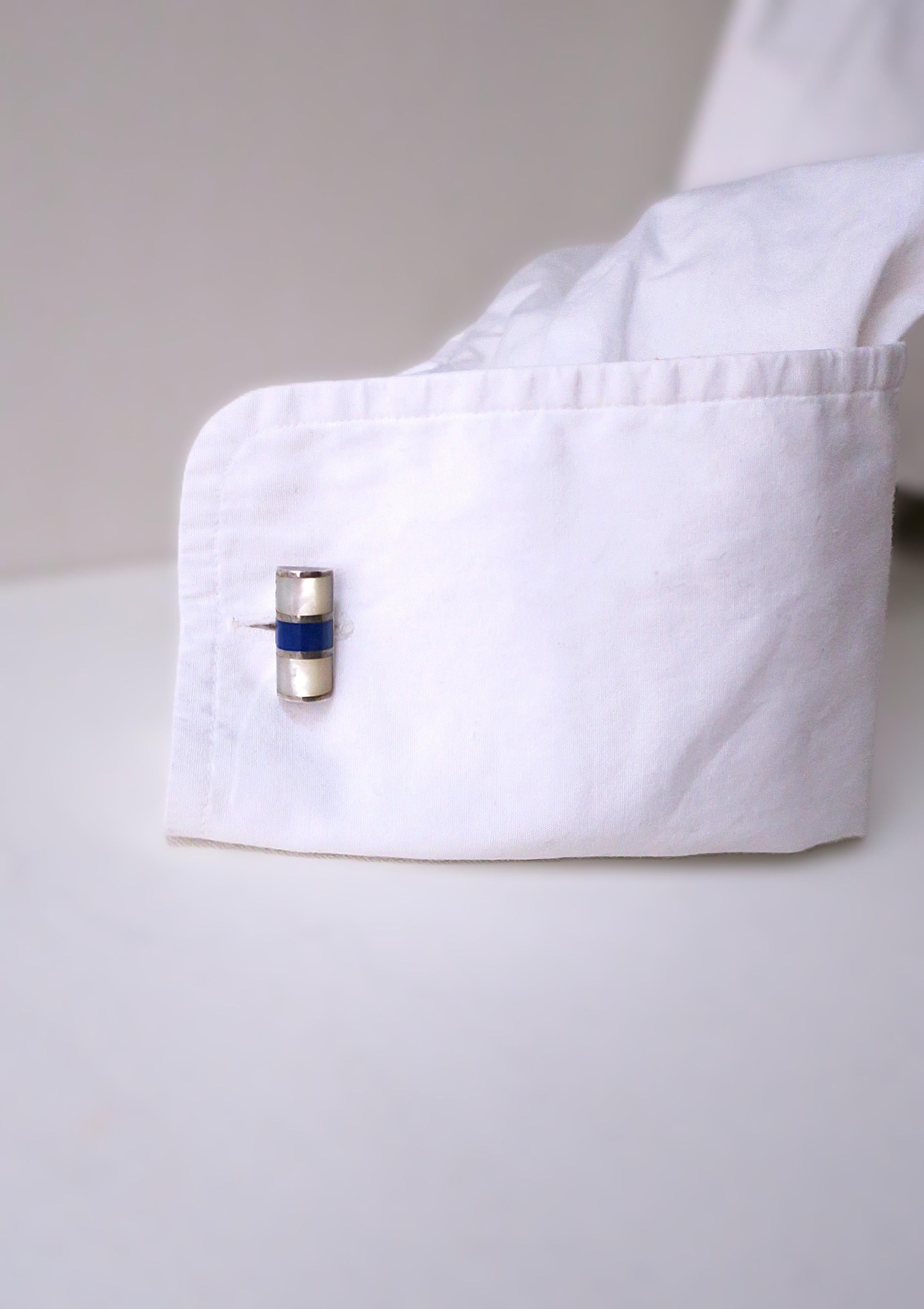 Boutons de manchette anglais en lapis-lazuli, paire Unisexe en vente