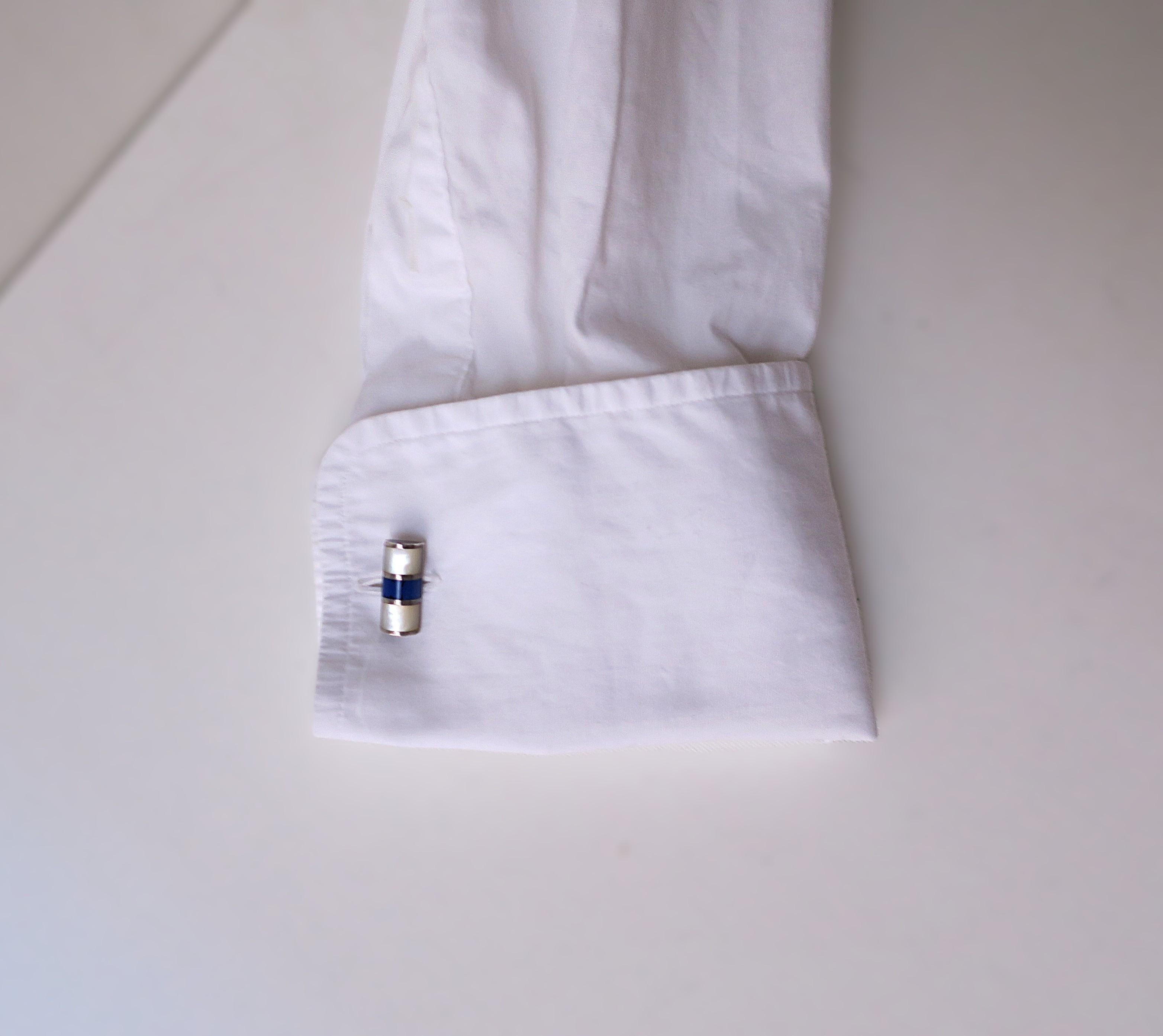 Boutons de manchette anglais en lapis-lazuli, paire en vente 1