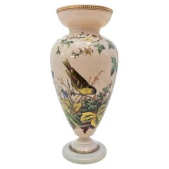 English large exhibition quality enamelled glass vase circa 1860