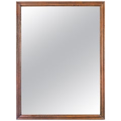 English Large Oak Framed Mirror with Antique Glass