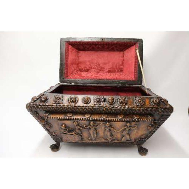 English large Regency period country house gesso decorated casket, circa 1820 For Sale 9