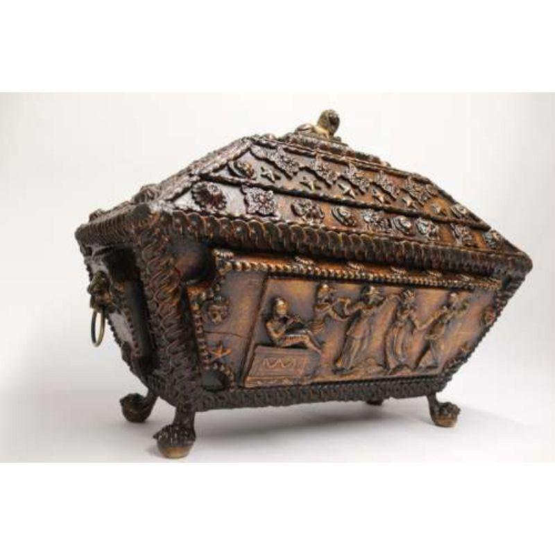 English large Regency period country house gesso decorated casket, circa 1820 For Sale 13