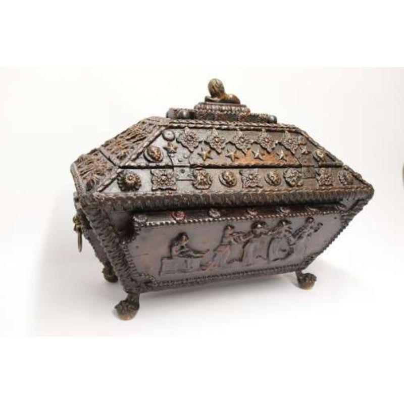 English large Regency period country house gesso decorated casket, circa 1820 For Sale 3