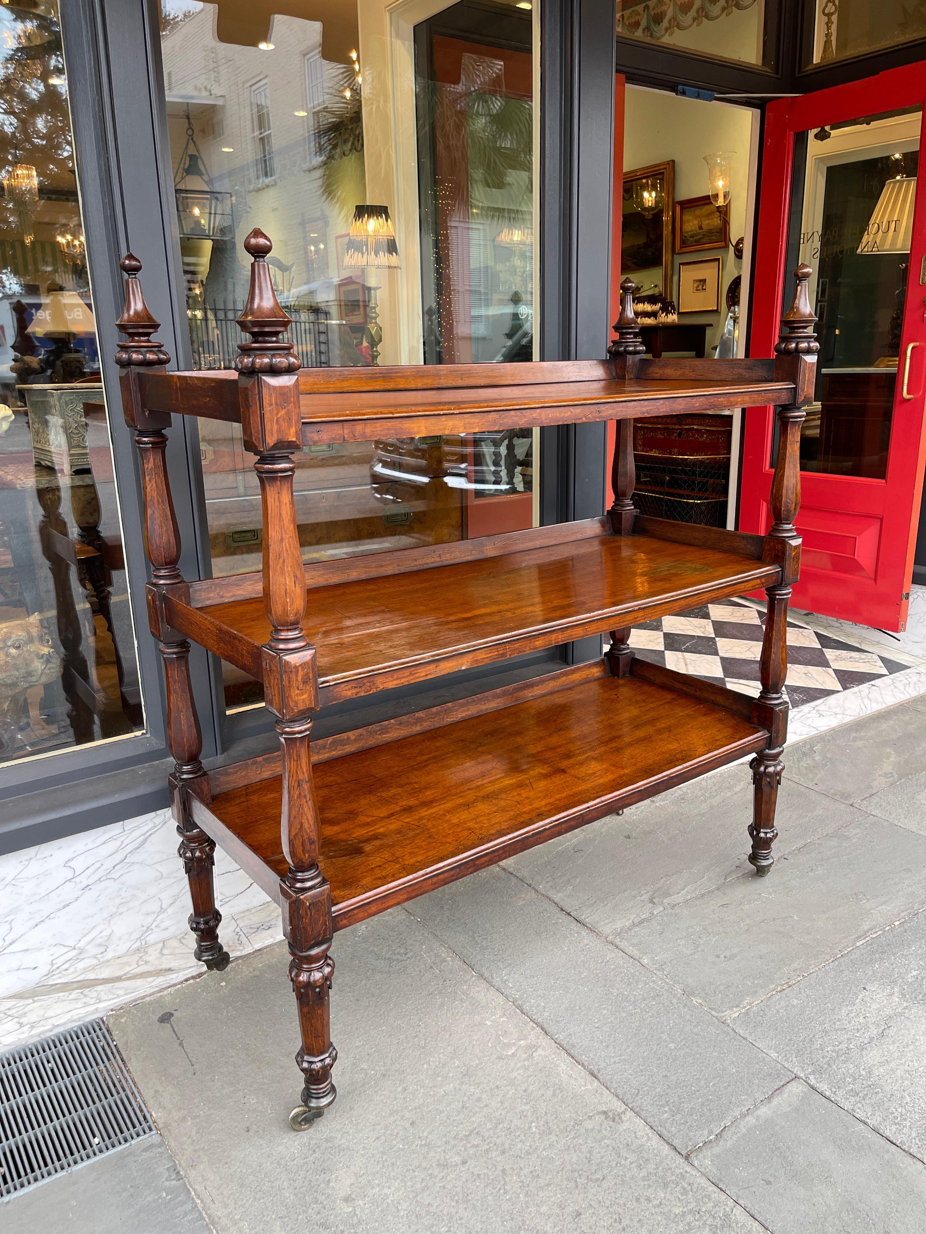 Large scale oak English mid 19th century trolley