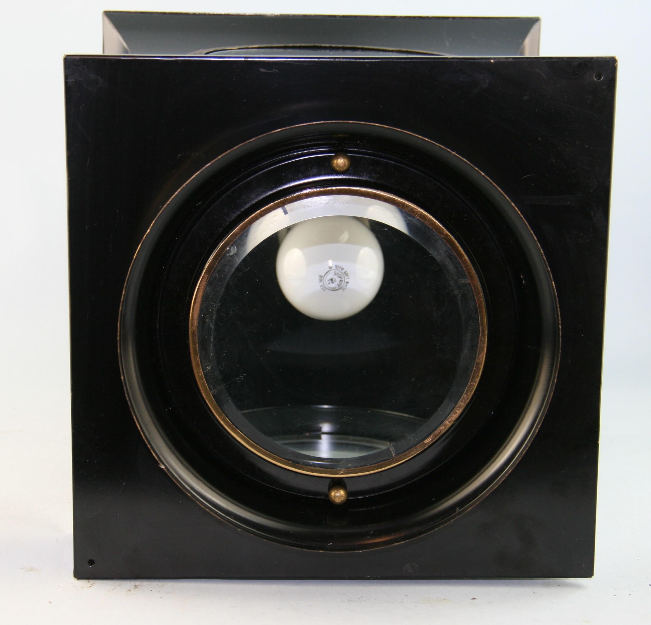 English Large Shaped Lantern with Five Beveled Glass Portals For Sale 10