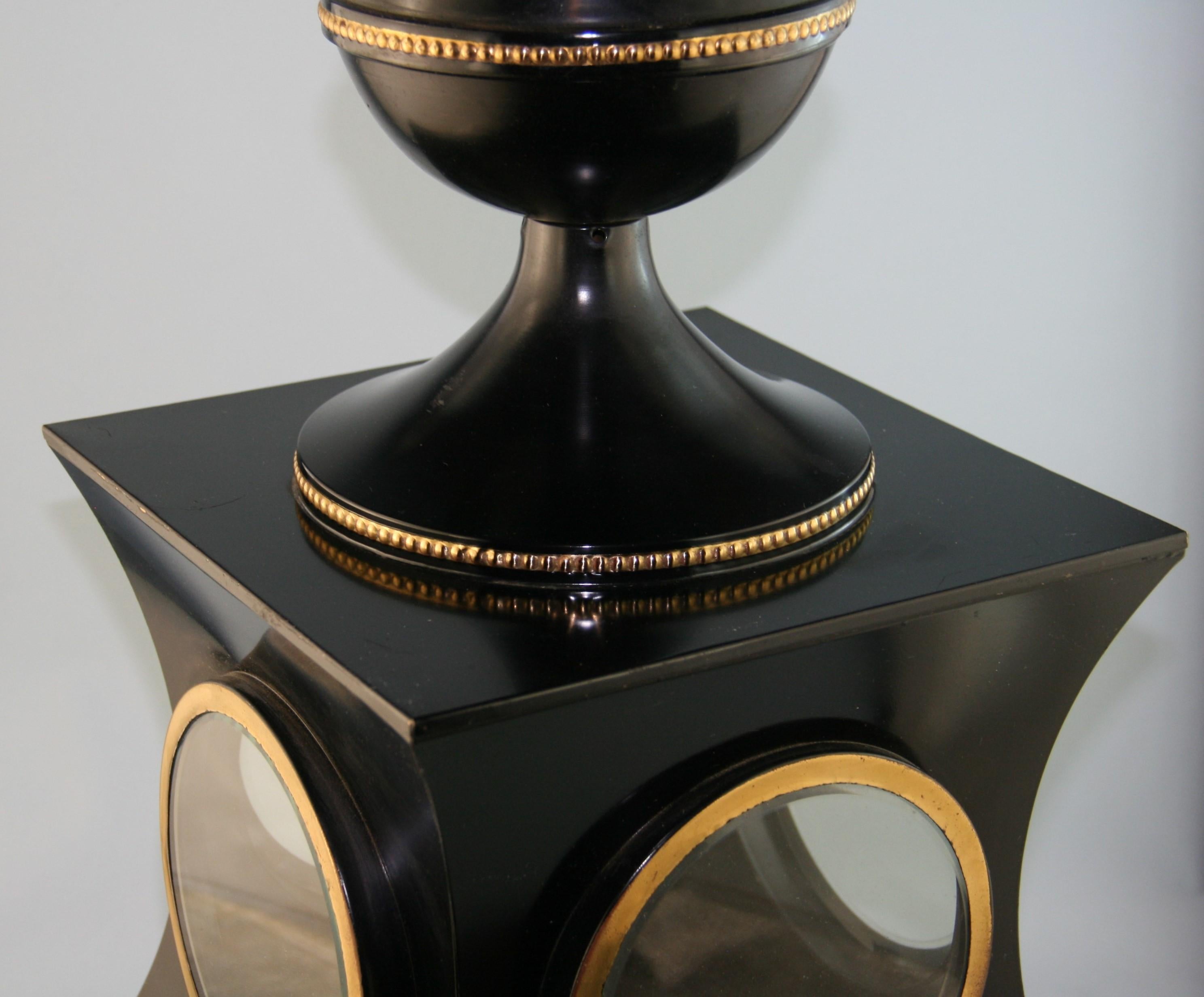 English Large Shaped Lantern with Five Beveled Glass Portals For Sale 1