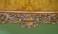 English Large Sized Burl Walnut Cocktail Cabinet