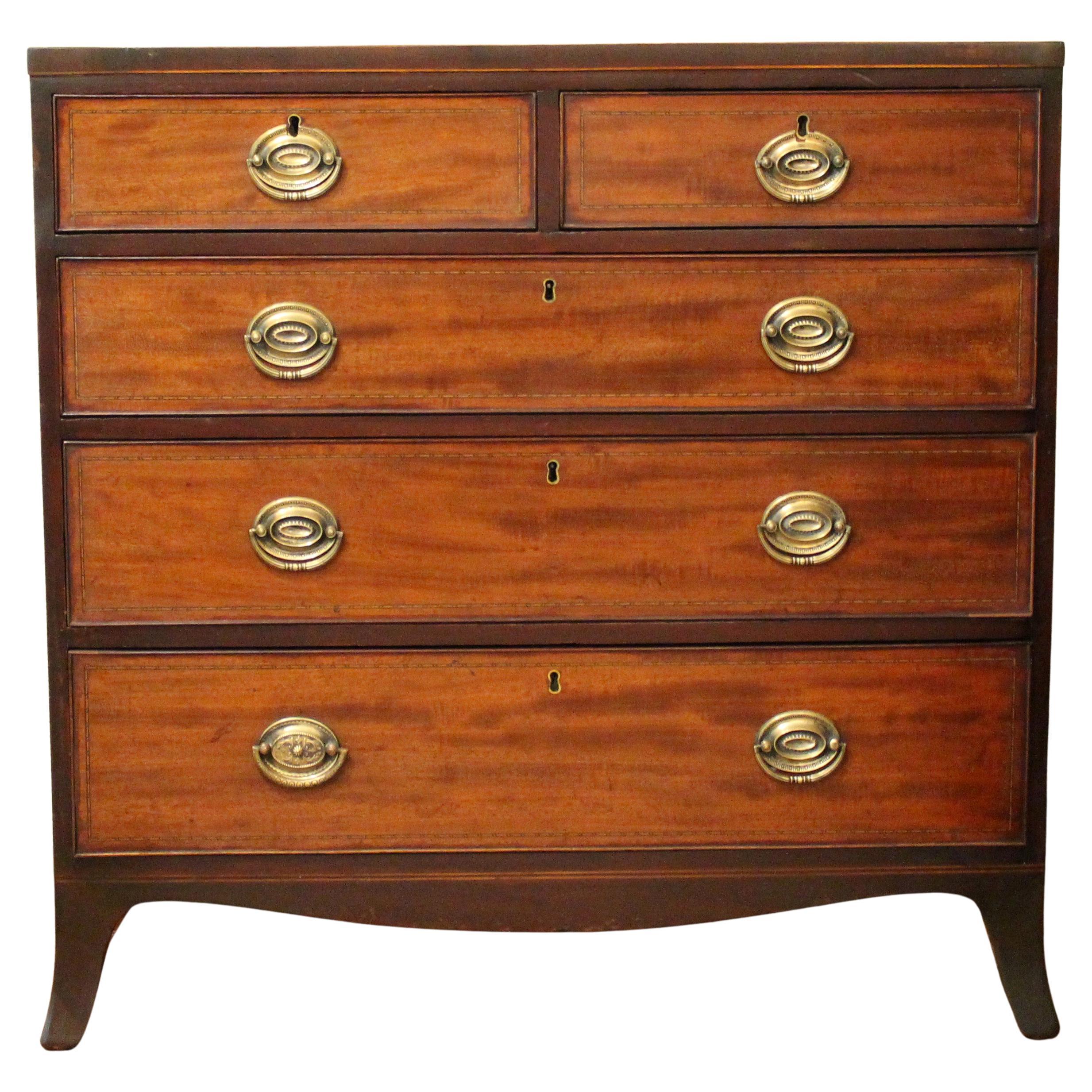 English Late 18th Century Georgian Straight Front Chest of Drawers