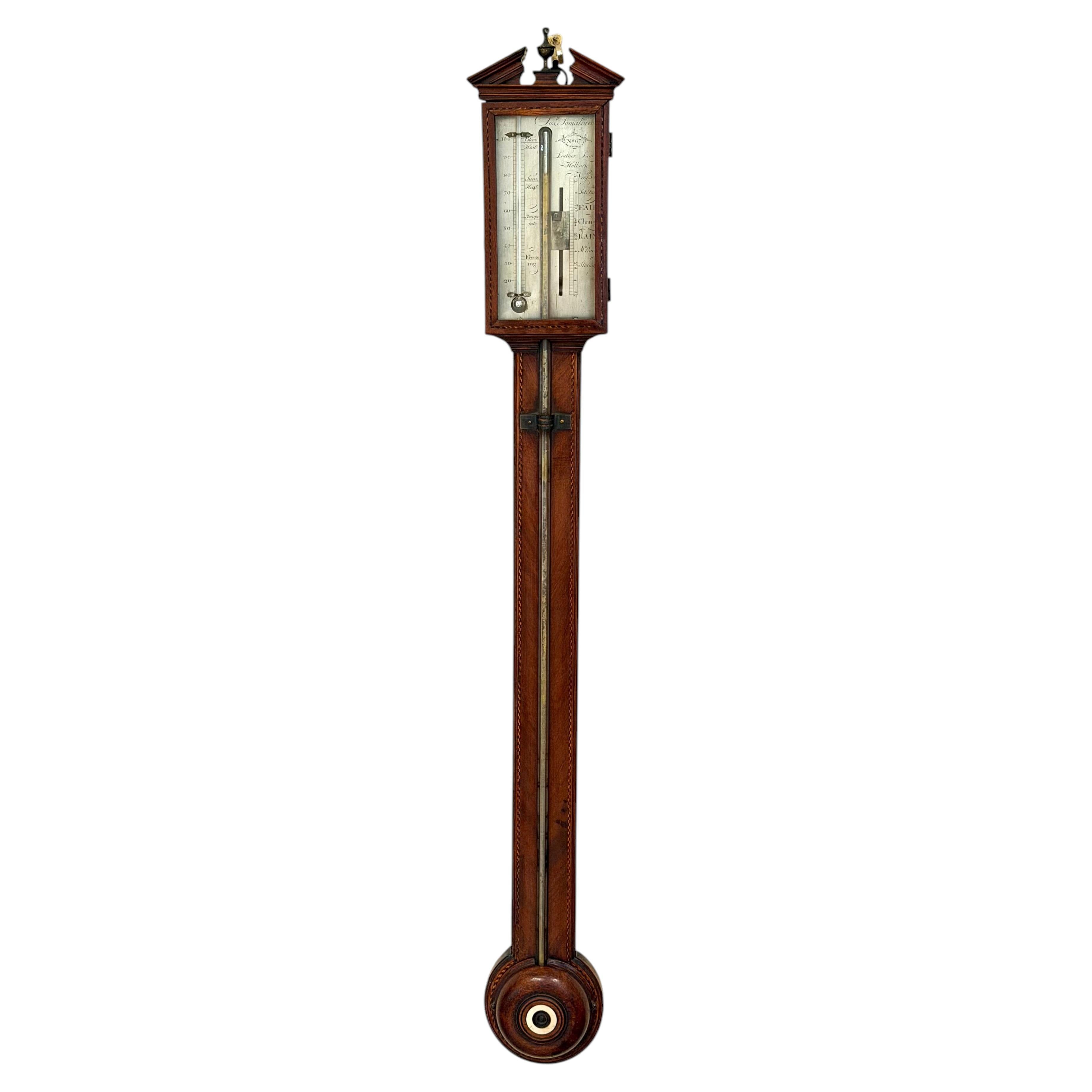 English Late 18th Century Inlaid Mahogany Stick Barometer by Joseph ...